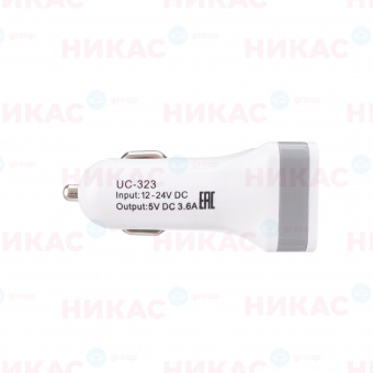 Автомобильное зарядное устройство USB (2 порта) AVS UC-323 (3,6А)